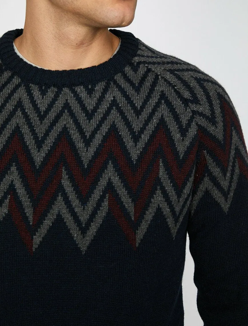 17367 Navy Patterned Jumper