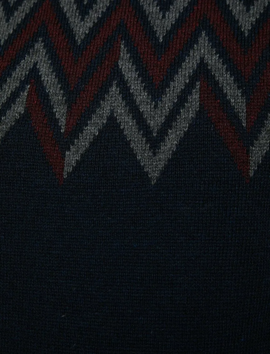 17367 Navy Patterned Jumper