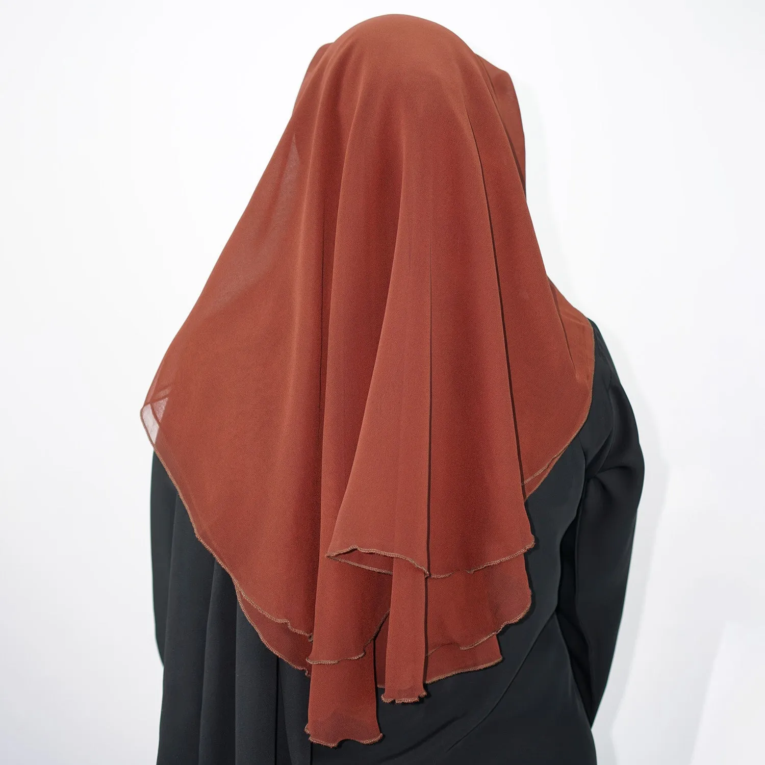 3 Layer Niqab Tie Back Brown