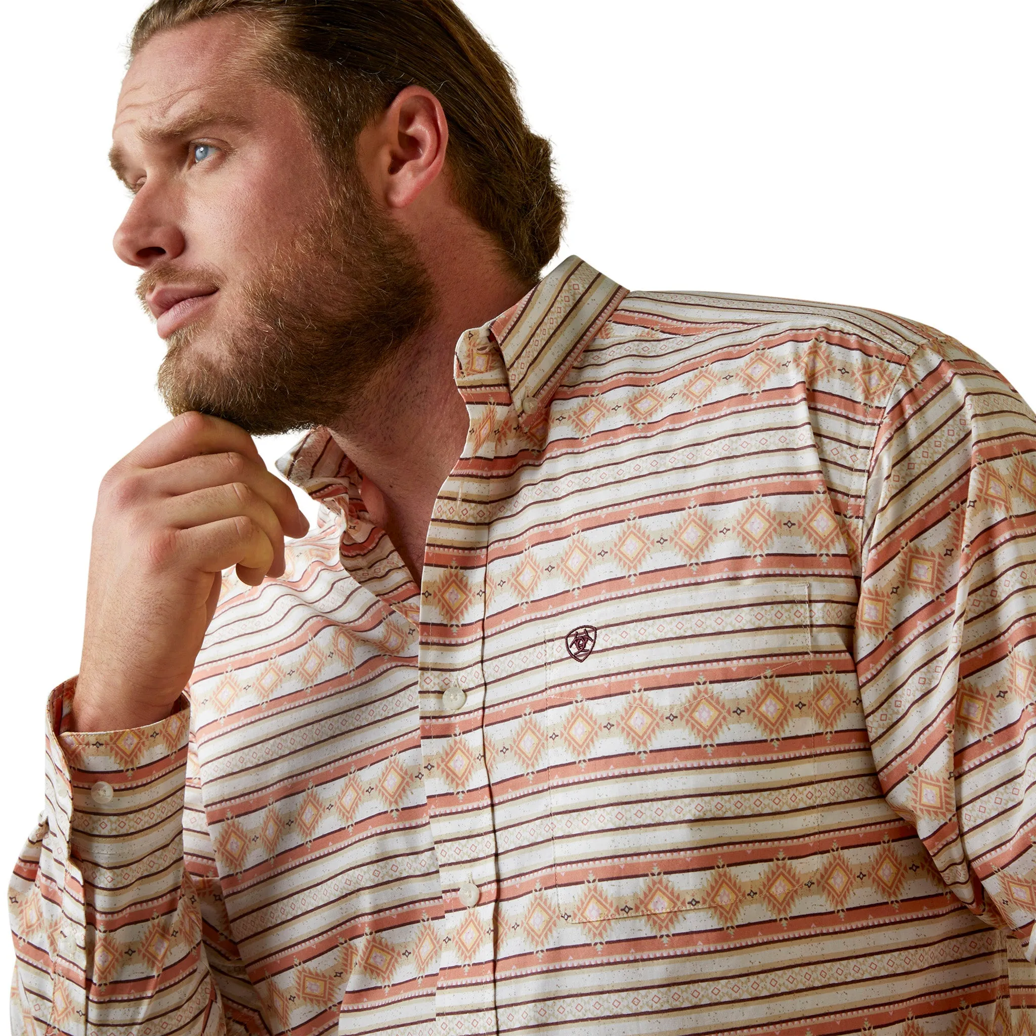 Ariat Men's Orange Aztec Shirt