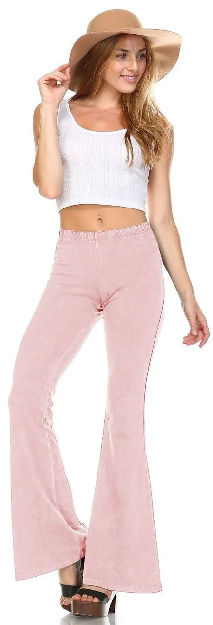 Bell Bottoms Denim Colored Yoga Pants Light Pink