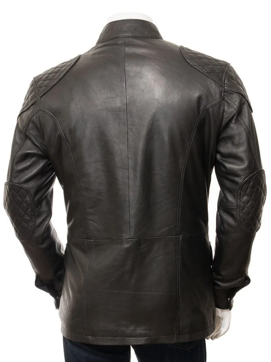 Black Leather Field Jacket