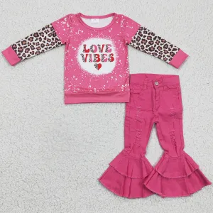 Boutique Girls Clothes Top with Jeans Bell Pants Set GT0071