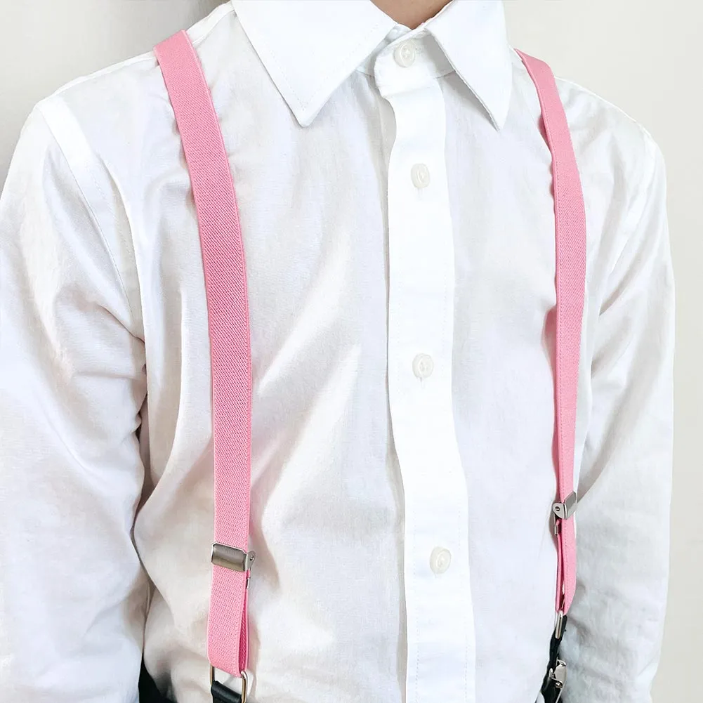 Boys' Pink Skinny Suspenders