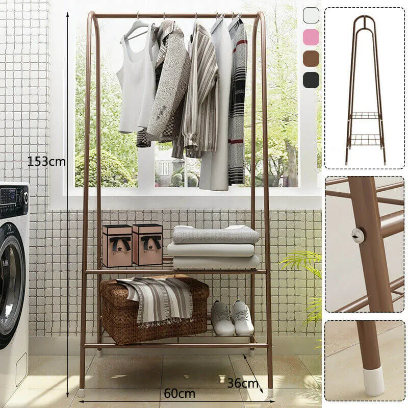 Cloth Rack Garment Rack Metal Coffee color