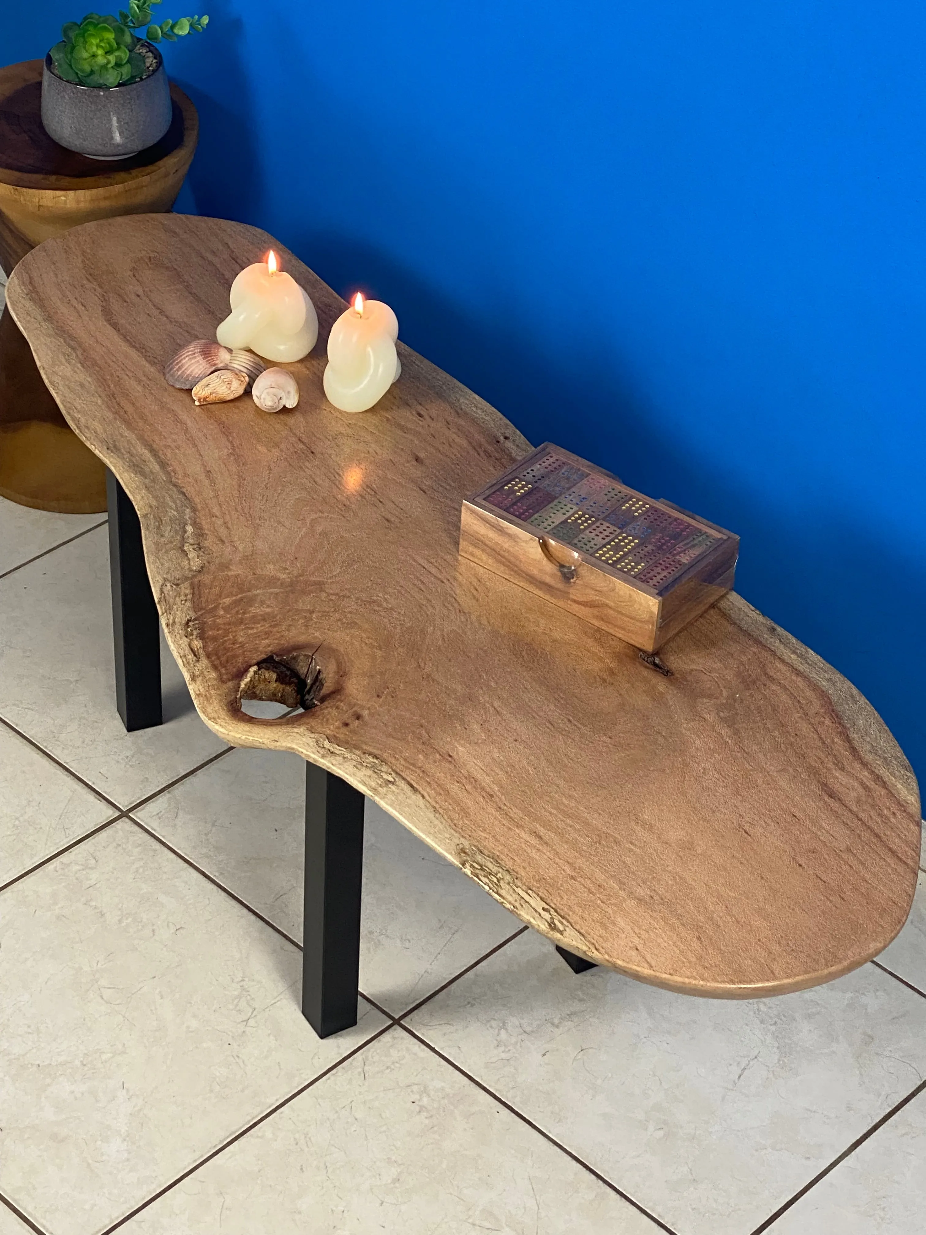 Coffee side table Silky Oak handmade in Australia