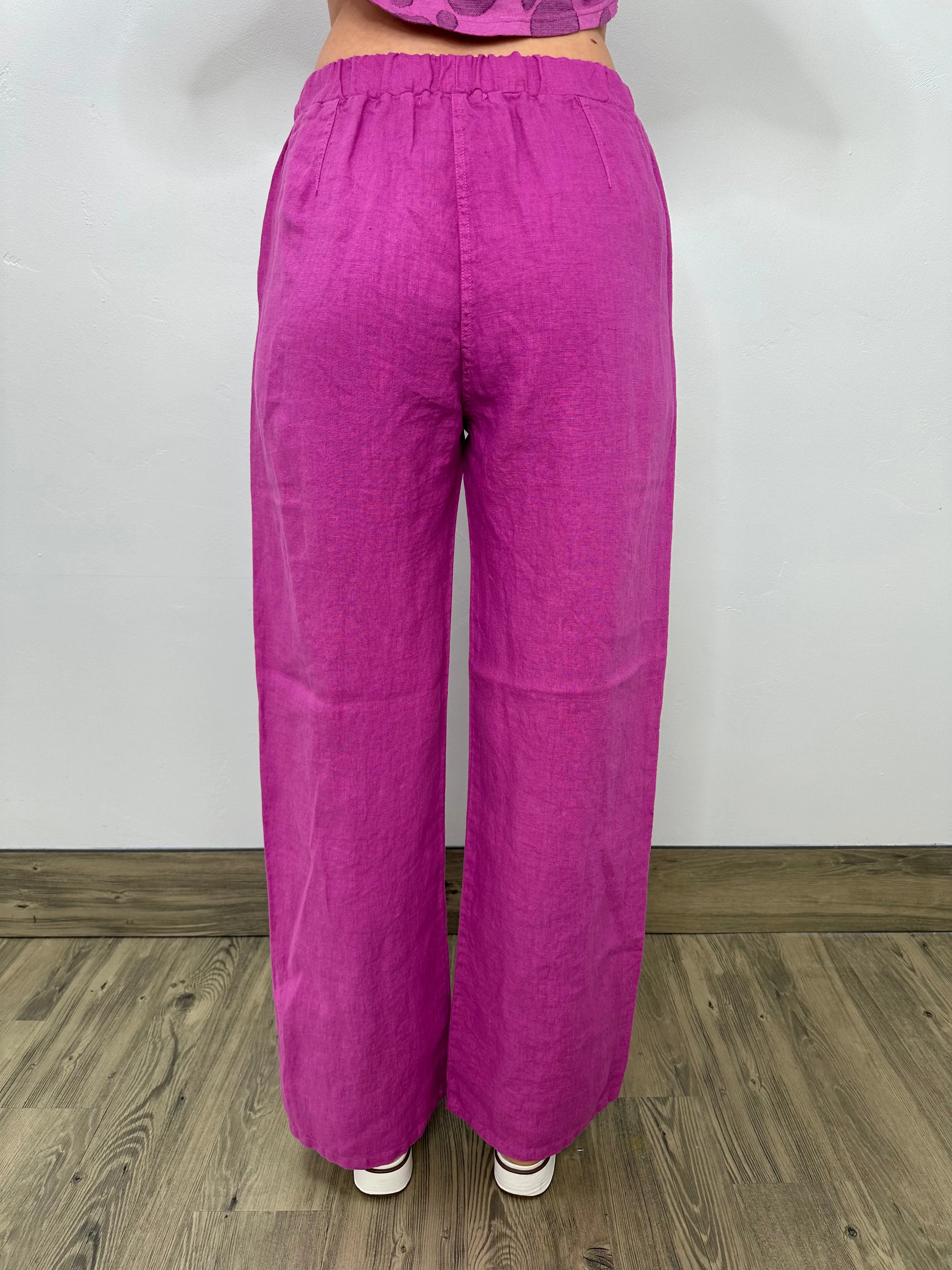 Cosmo Pink Linen Long Pant