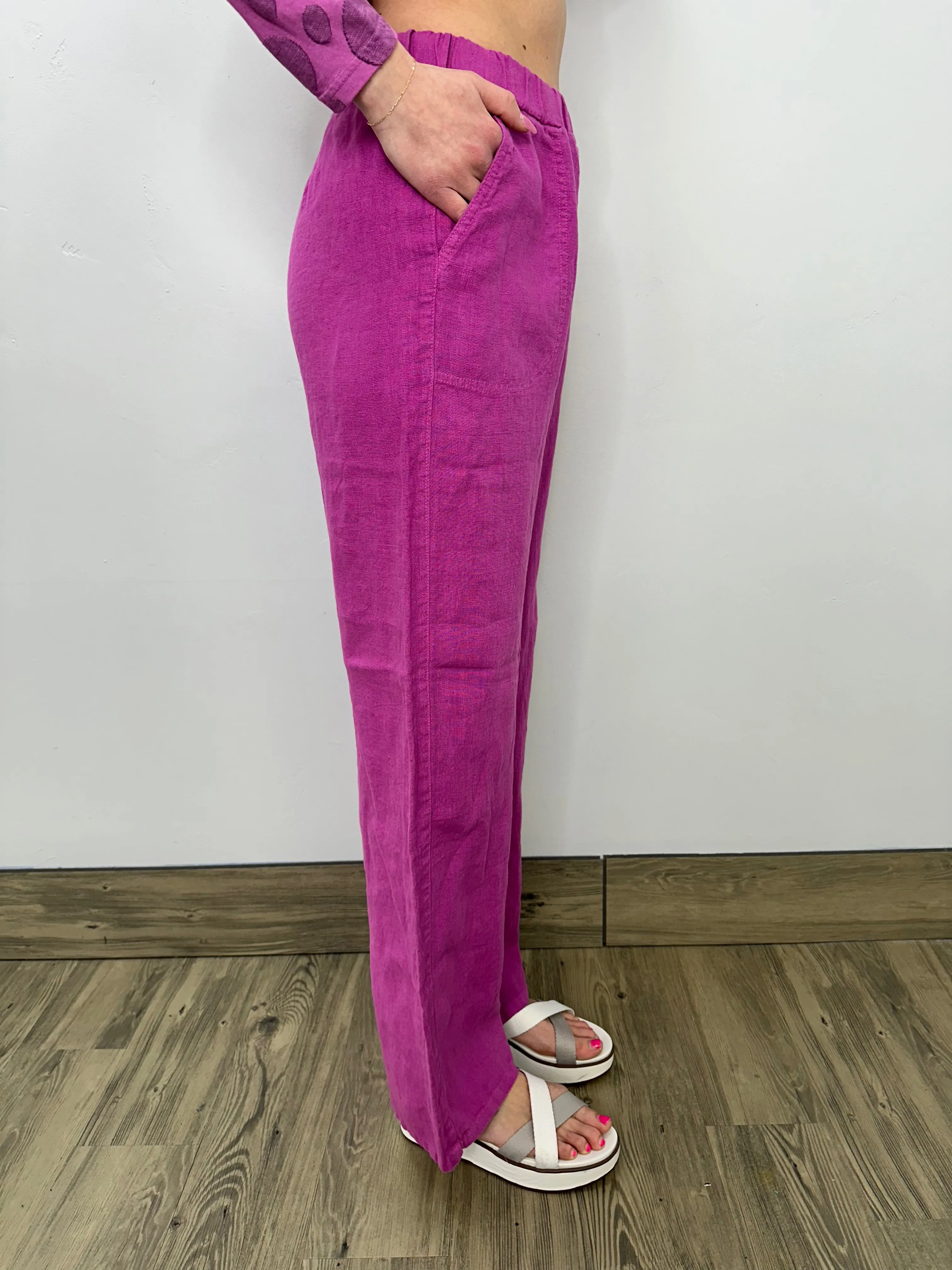 Cosmo Pink Linen Long Pant