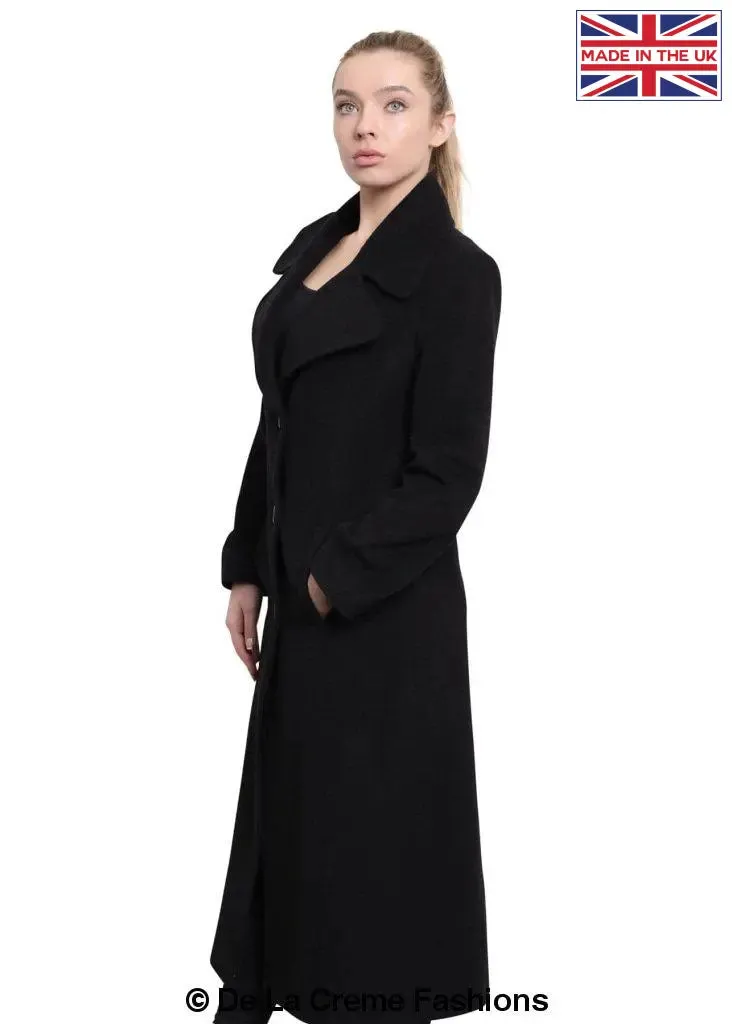 De La Creme - Womens Large Lapel Long Coat