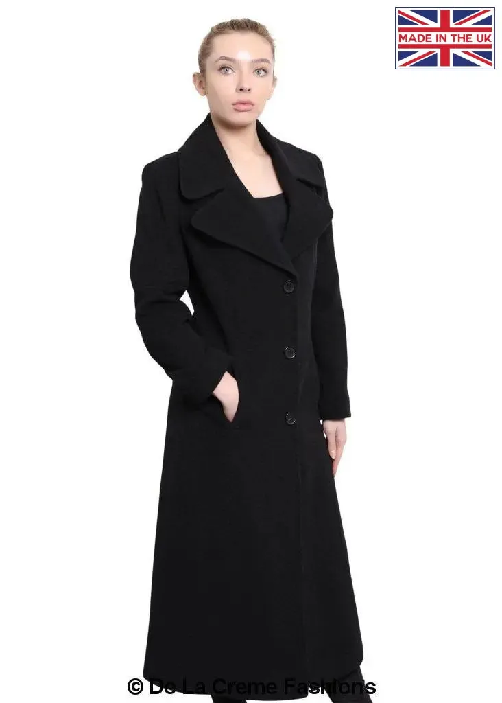 De La Creme - Womens Large Lapel Long Coat