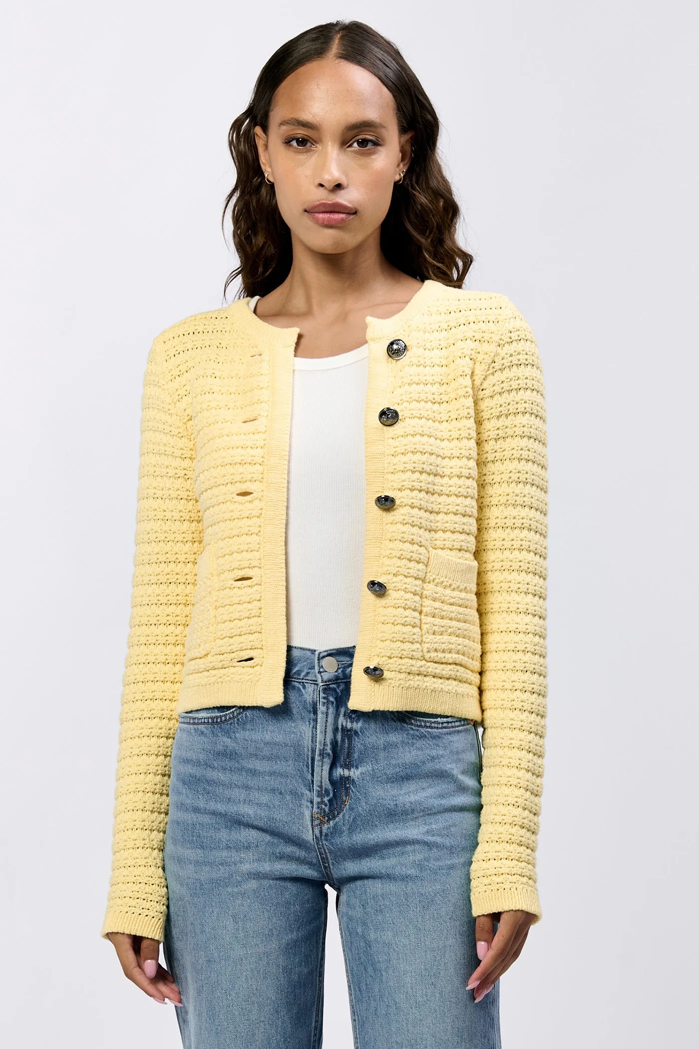 Dear John Pale Banana Cambria Cardigan