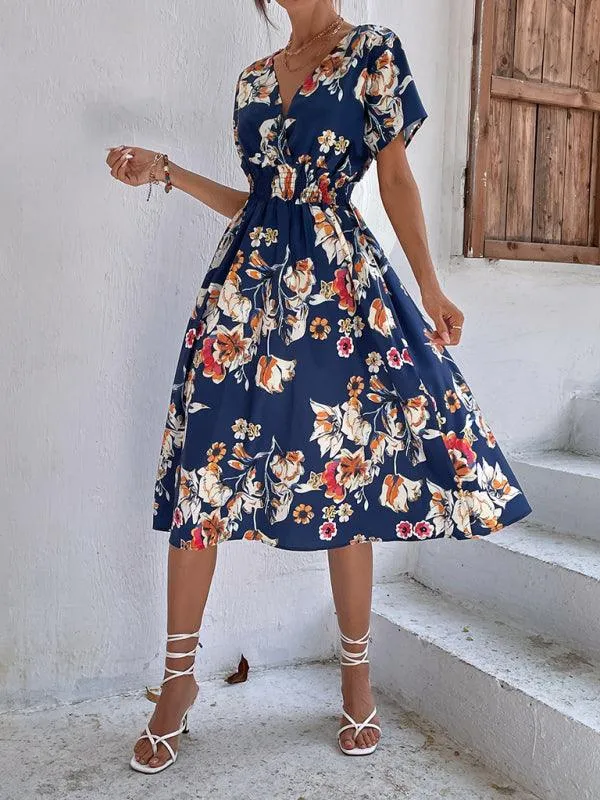 Elegant Floral V-Neck Summer Dress for Effortless Style