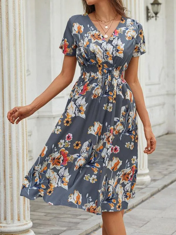 Elegant Floral V-Neck Summer Dress for Effortless Style