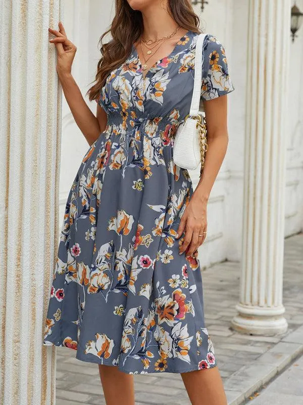 Elegant Floral V-Neck Summer Dress for Effortless Style