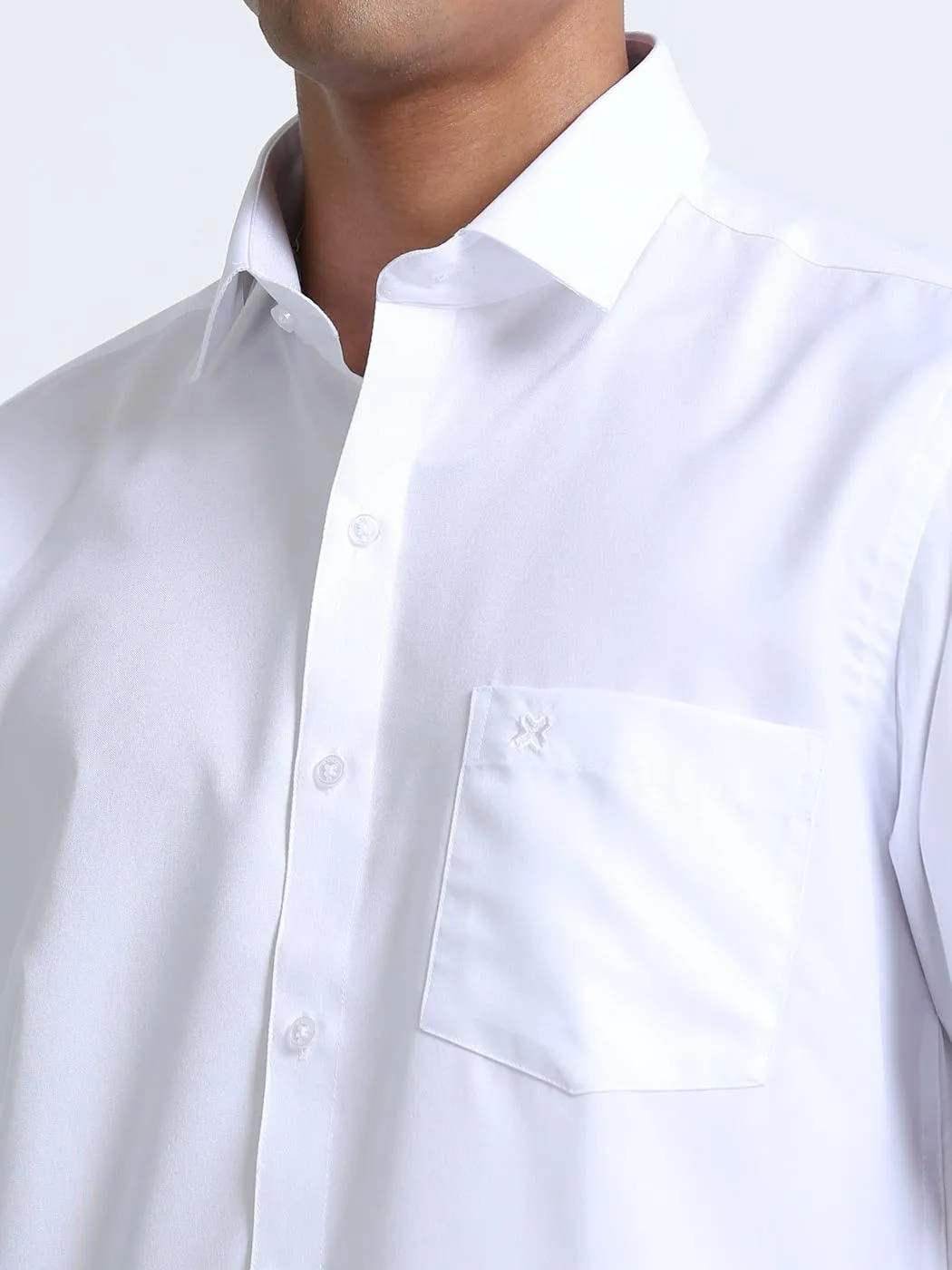 Fine Cotton Oscar White Shirt Half Sleeve