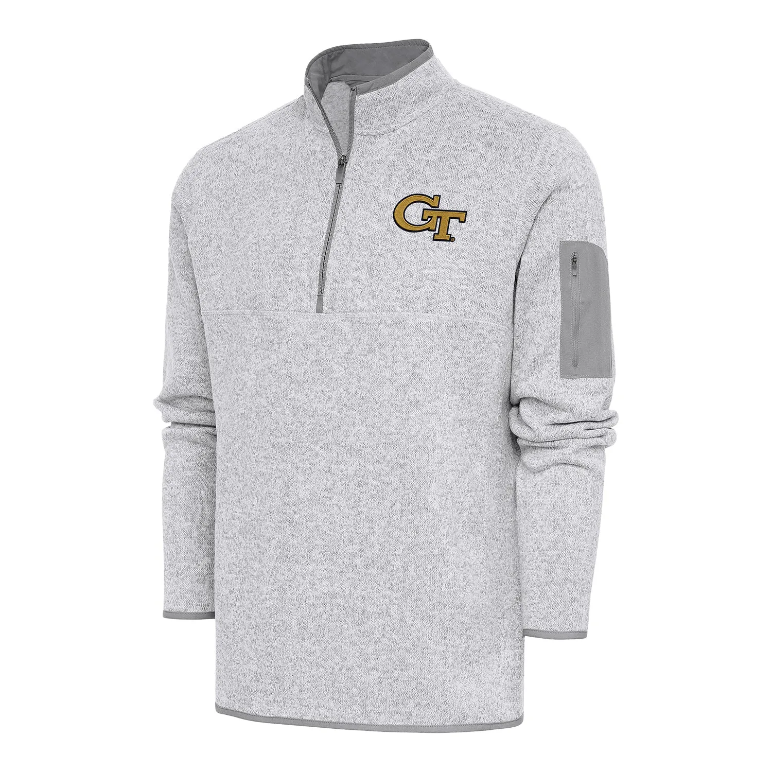 Georgia Tech Yellow Jackets Fortune 1/4 Zip Heather Grey Pullover Jacket