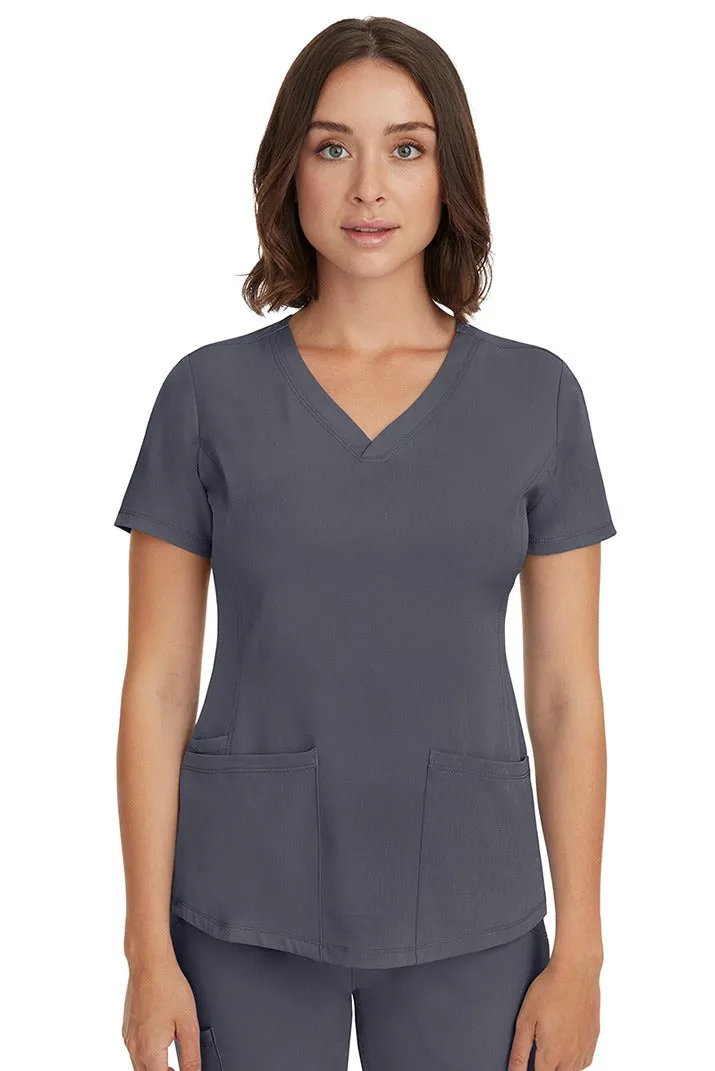 HH Works Women's Scrub Set Monica Top & Tall Rebecca Pant | Pewter