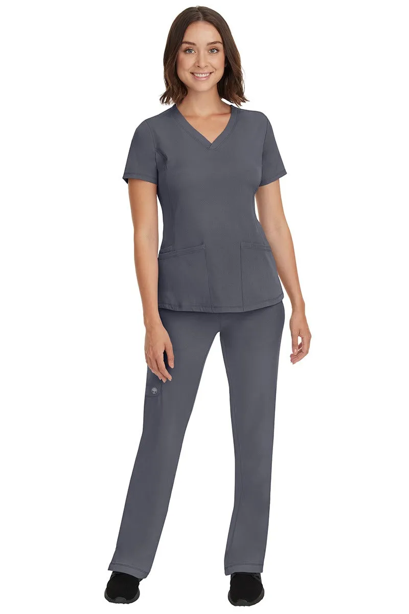 HH Works Women's Scrub Set Monica Top & Tall Rebecca Pant | Pewter