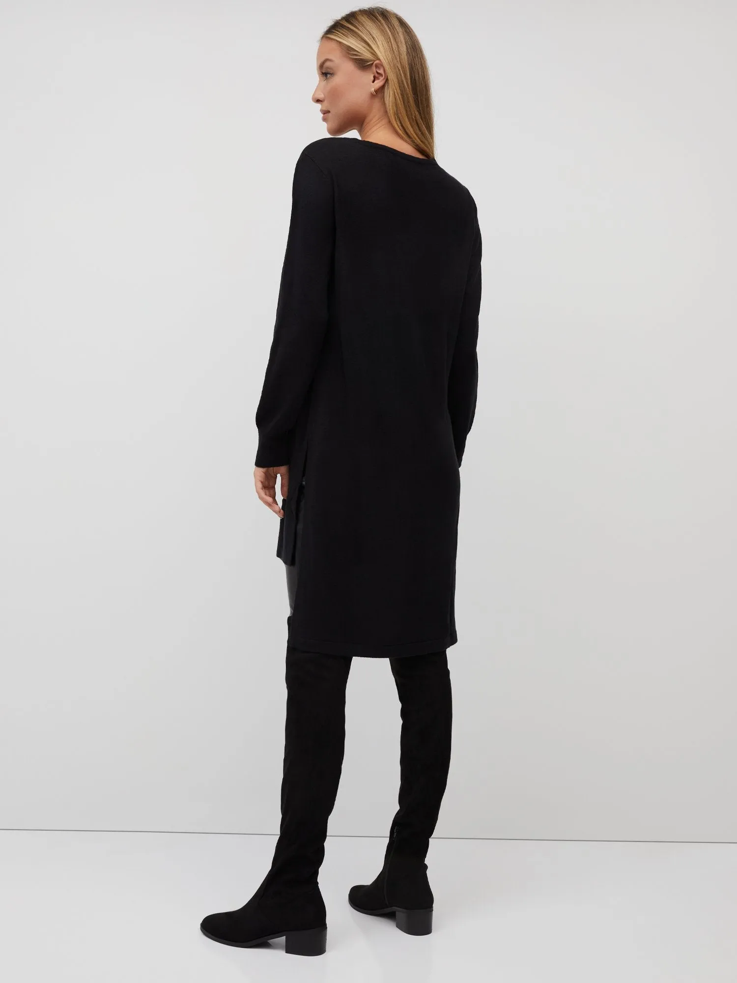 High-Low Cut-Out Tunic Sweater