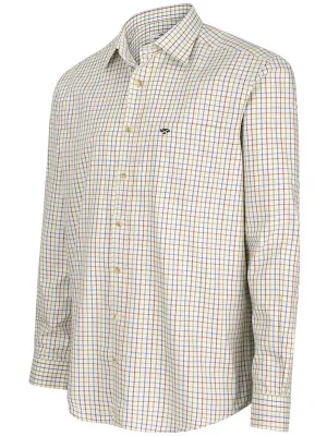 HOGGS OF FIFE Inverness Cotton Tattersall Shirt - Mens - Wine/Blue/Green Check