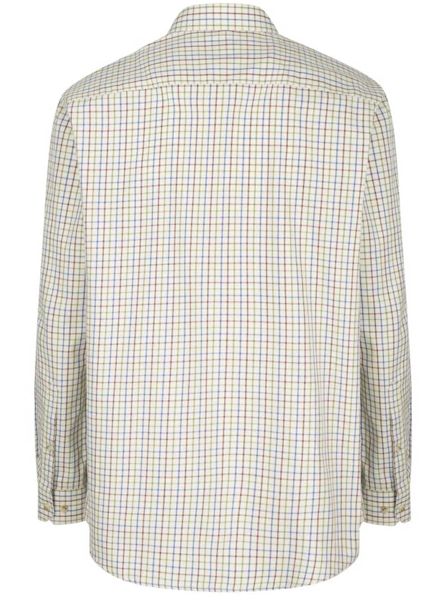 HOGGS OF FIFE Inverness Cotton Tattersall Shirt - Mens - Wine/Blue/Green Check