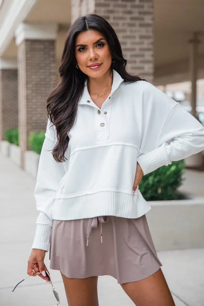 Just Go With It Ivory Crop Henley Pullover SALE