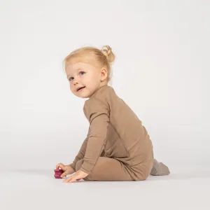 Kids' 160 Long Sleeve & Bottom 2-Piece Beige