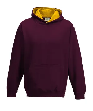 Kids varsity hoodie | Burgundy/Gold