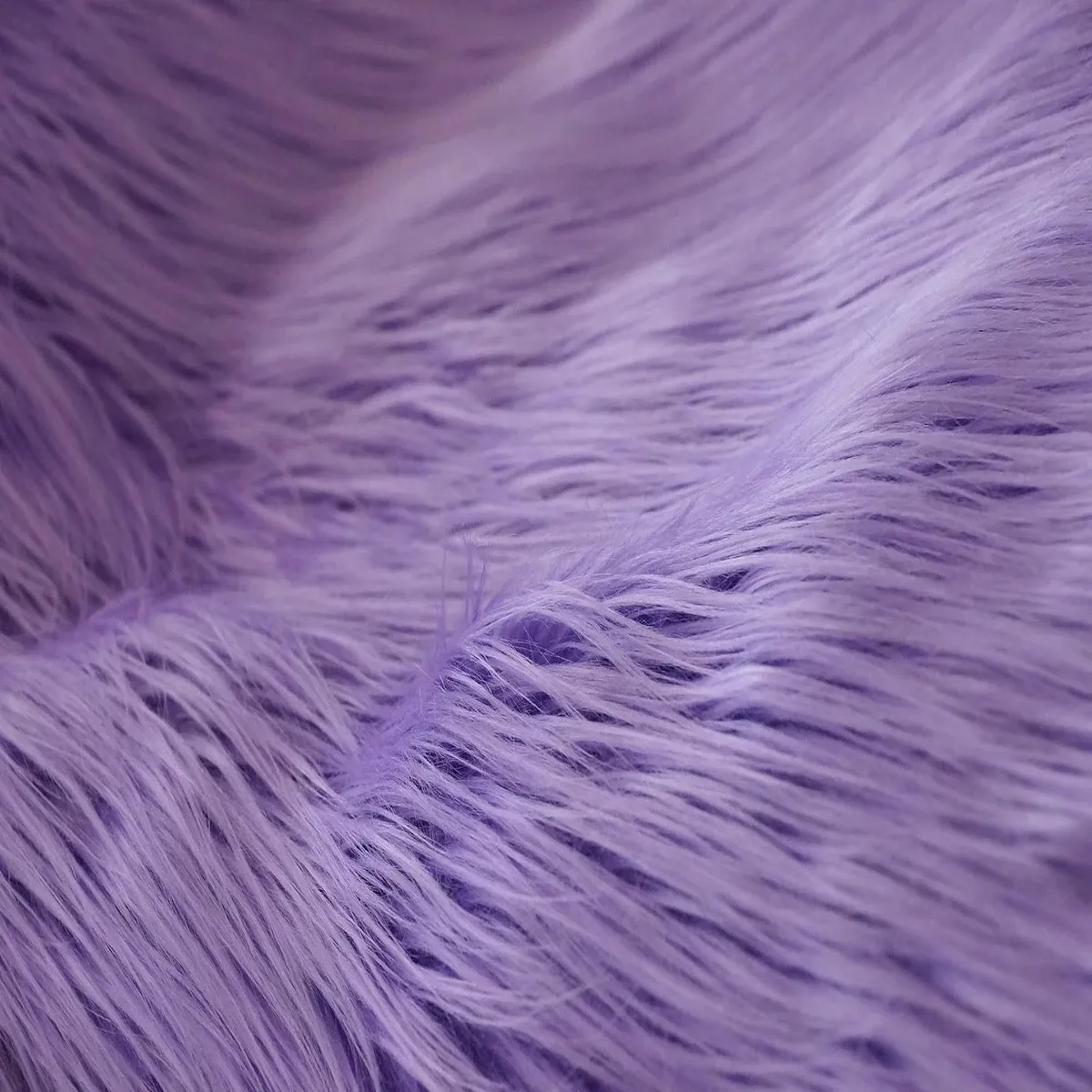 Lavender Purple Shaggy Long Pile Faux Fur Fabric (4")