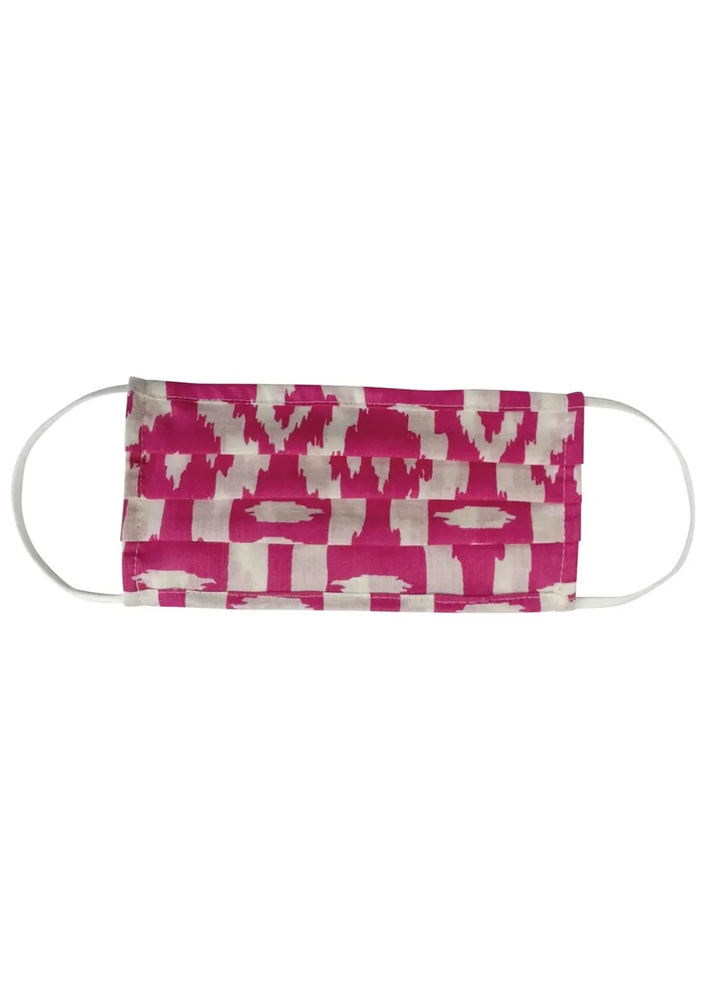 Lightweight Reusable Pleated Cotton Mask in Magenta