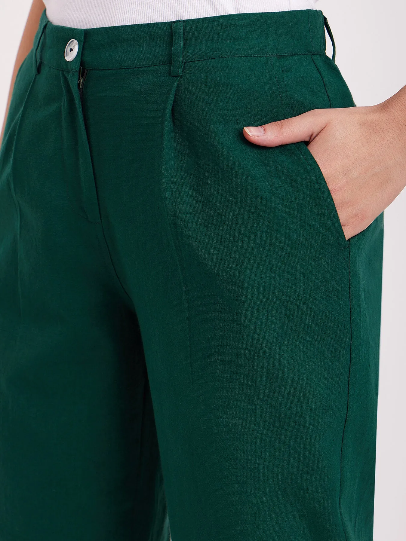 Linen Oversized Shirt And Trouser Co-ord - Green