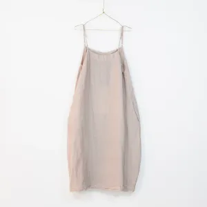 Linen Summer Slip Tulip Dress - Natural