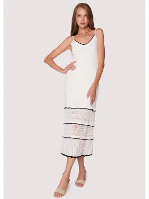 Lost   Wander Scallop Crush Midi Dress