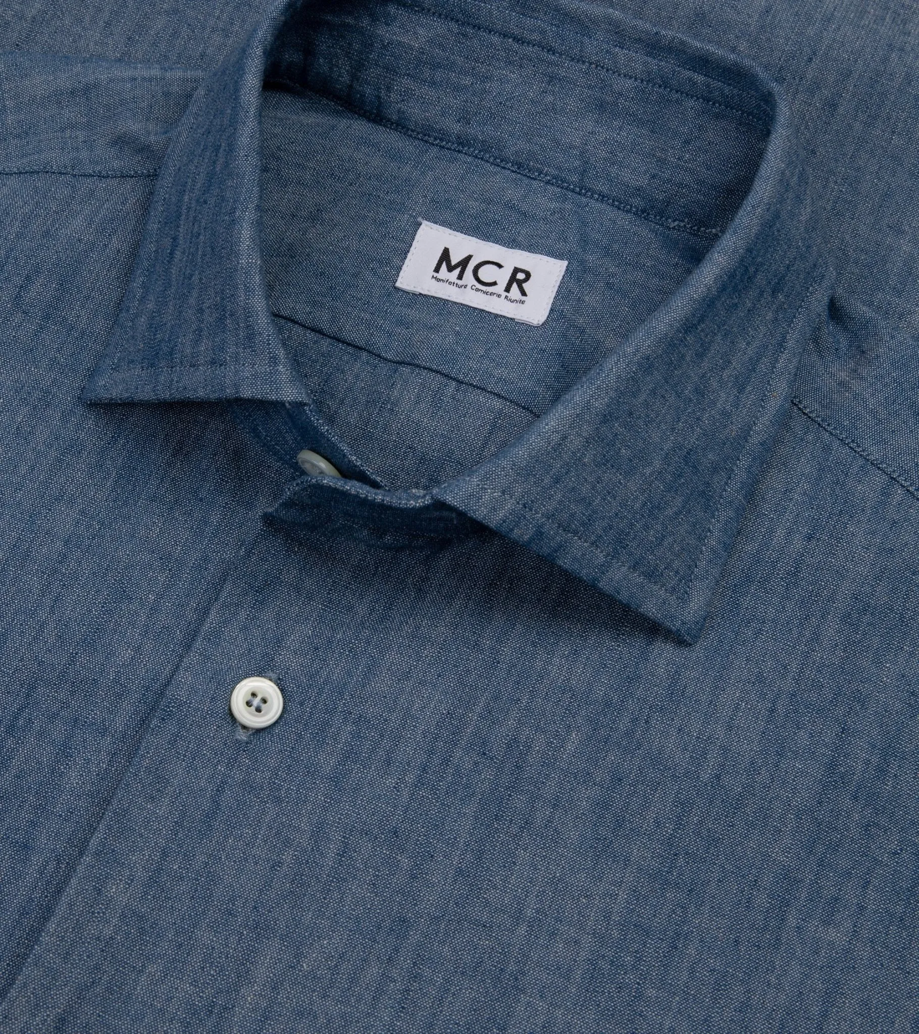 MCR Slim Japanese Chambray Shirt: Dark Blue