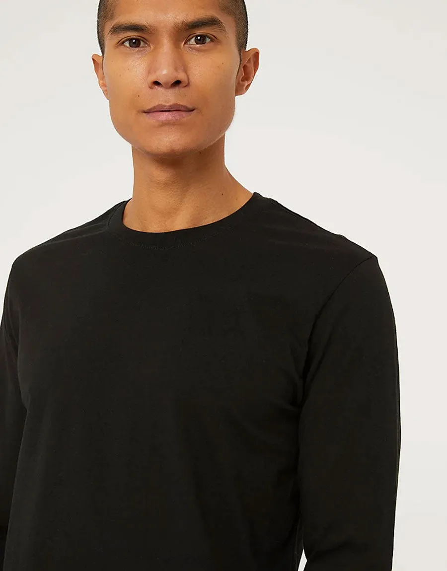 Men's George T-Shirt Single Jersey Long Sleeves-Black