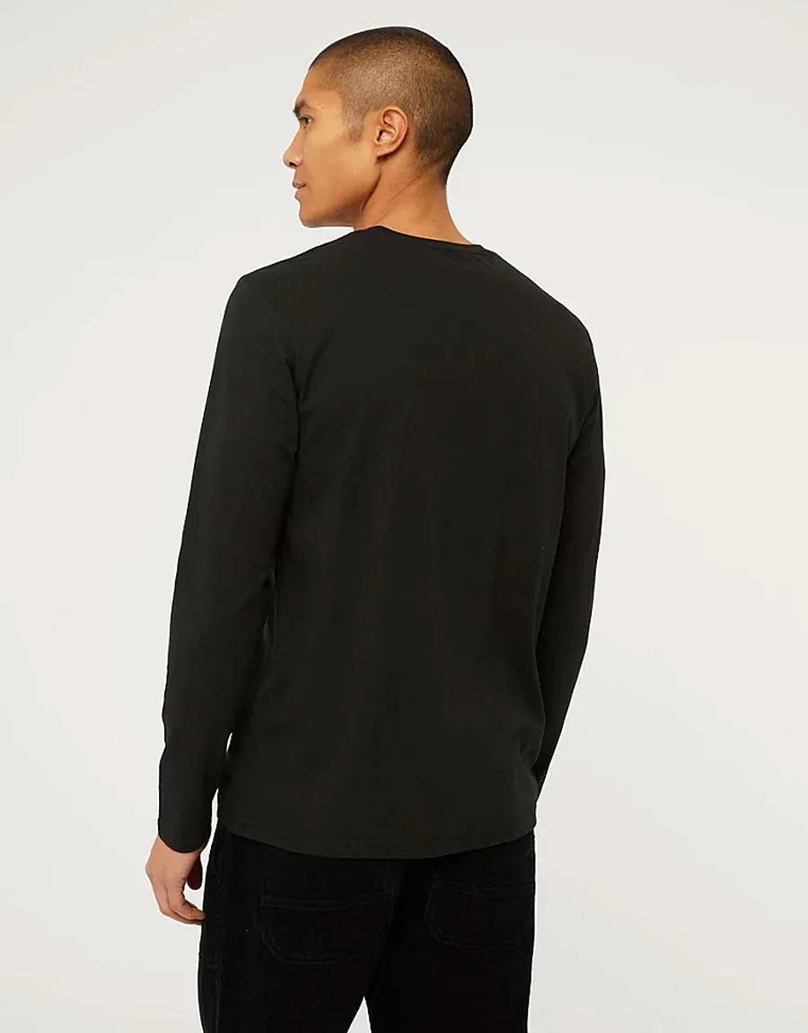 Men's George T-Shirt Single Jersey Long Sleeves-Black