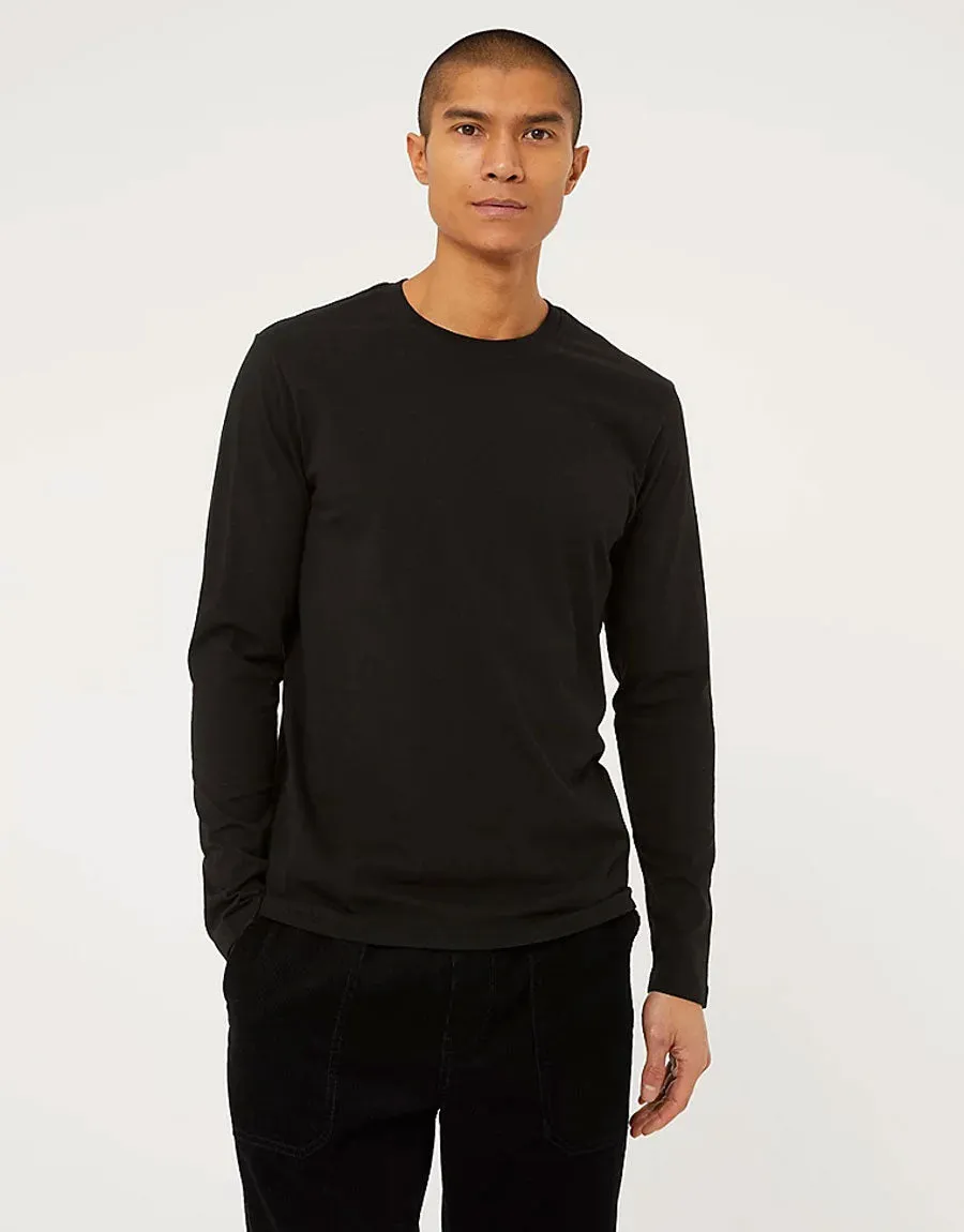 Men's George T-Shirt Single Jersey Long Sleeves-Black