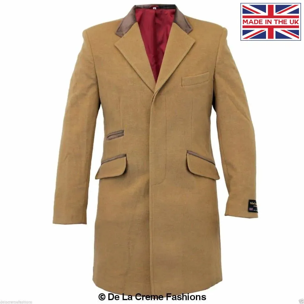 Mens Peaky Blinders Retro Mod Covert Coat