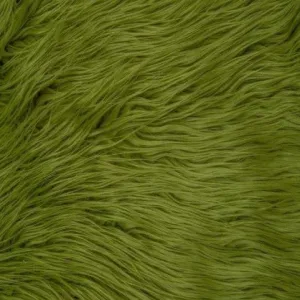 Olive Green Mongolian Long Pile Faux Fur Fabric