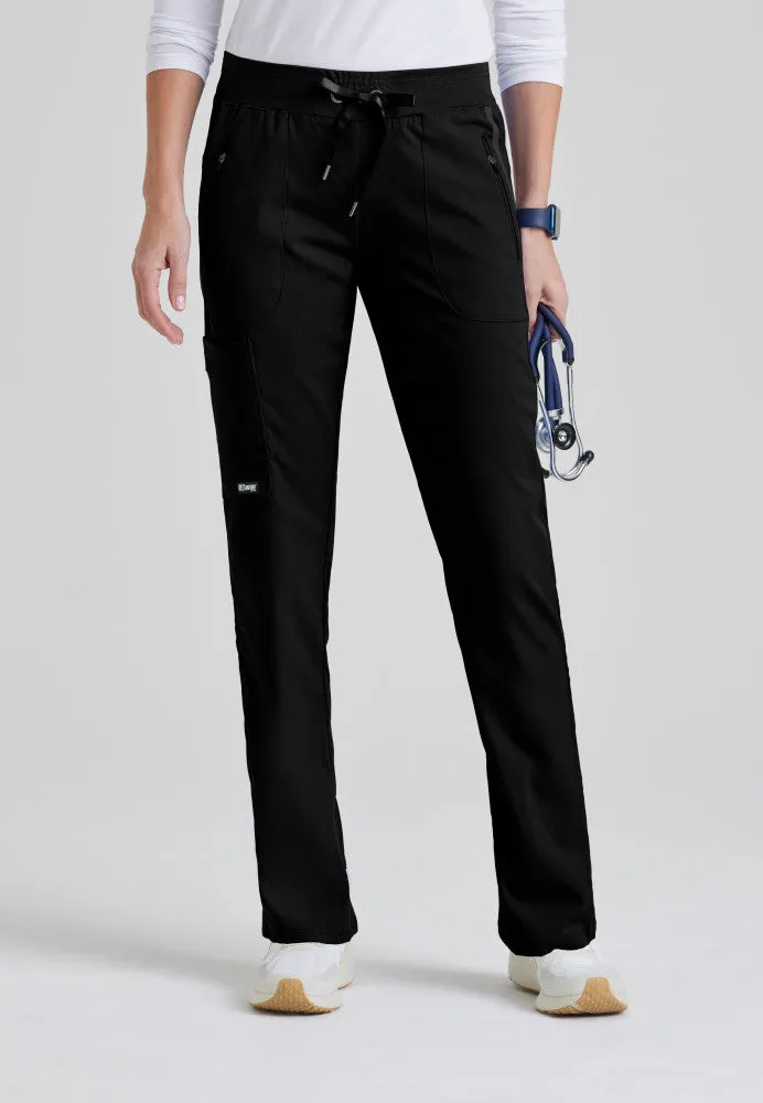 Petite Elevate 6-Pocket Mid-Rise Straight Leg Scrub Pant