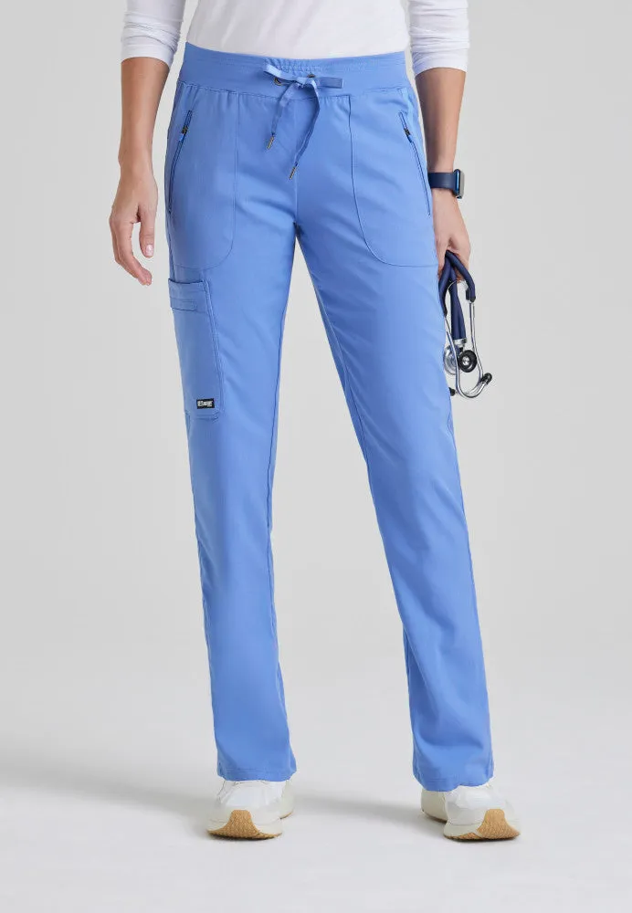 Petite Elevate 6-Pocket Mid-Rise Straight Leg Scrub Pant