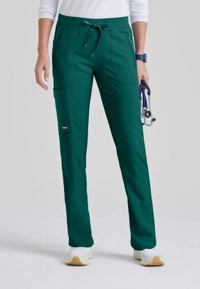 Petite Elevate 6-Pocket Mid-Rise Straight Leg Scrub Pant