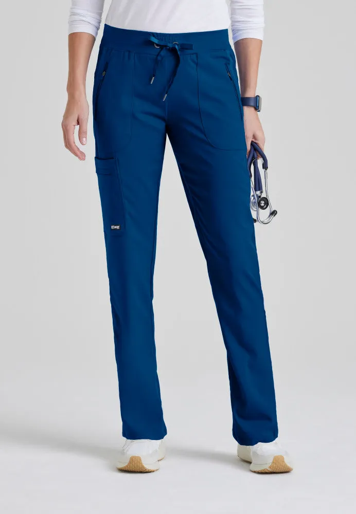 Petite Elevate 6-Pocket Mid-Rise Straight Leg Scrub Pant