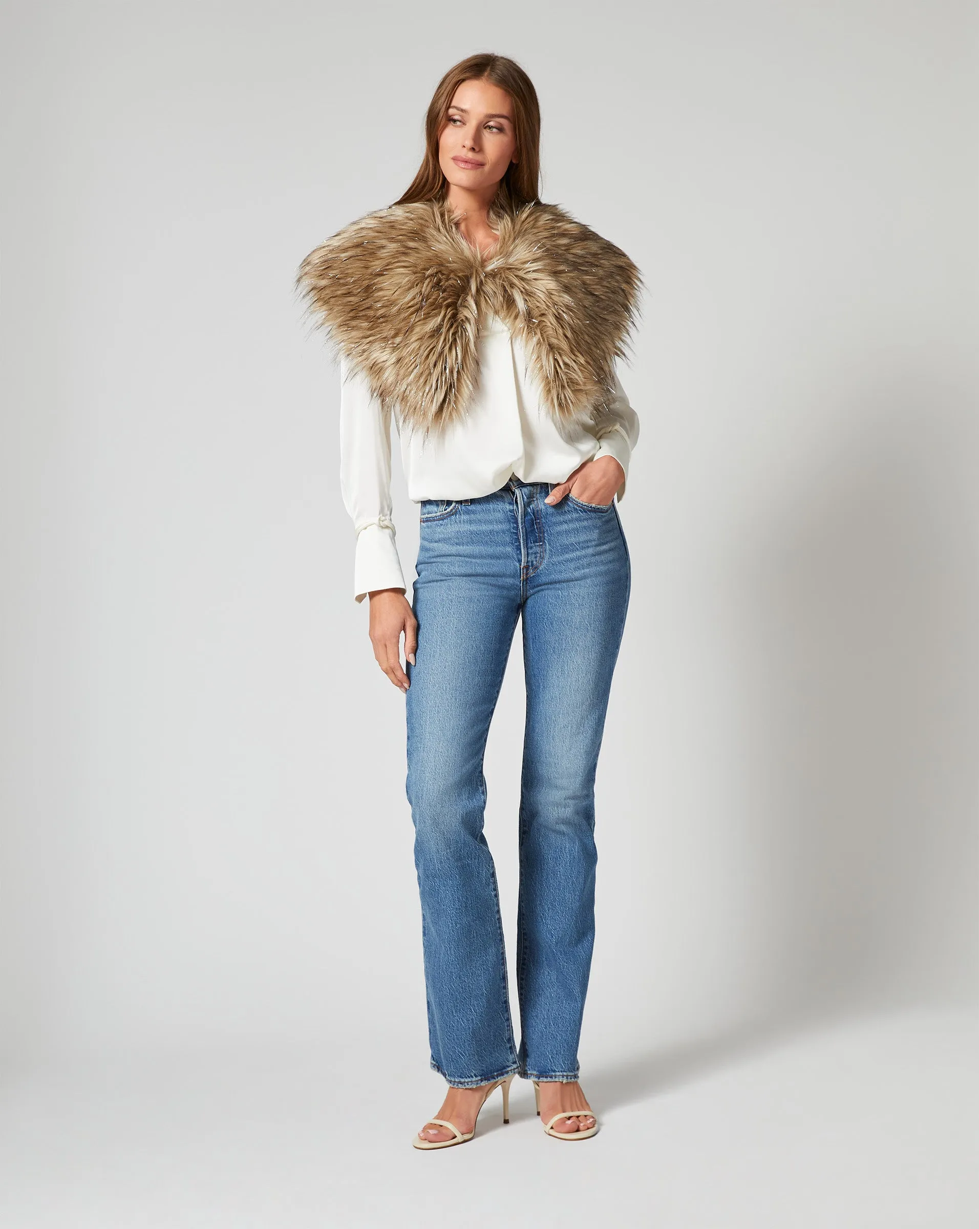 Petite Fox Faux Fur Wrap