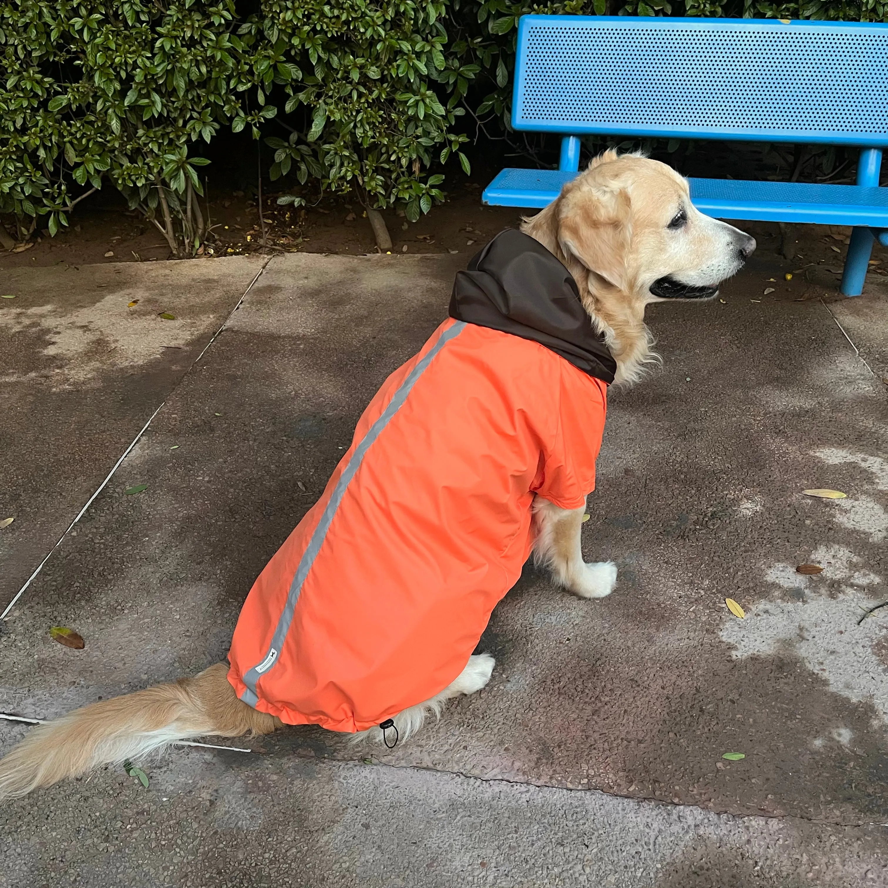 PoochMate Two Toned Rain Coat - Orange & Coffee