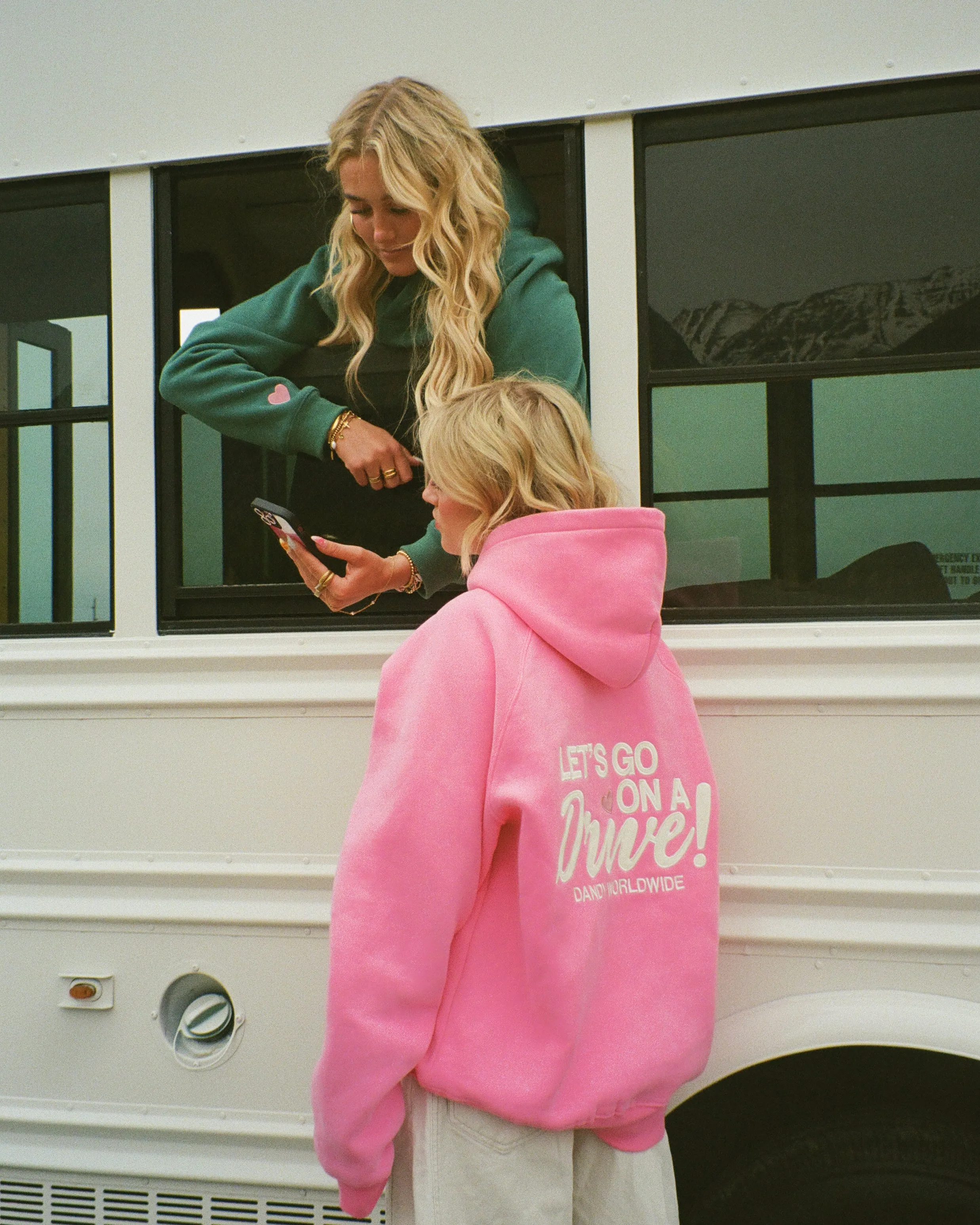 "Let's Go on a Drive" Oversized Lux Hoodie in Pink