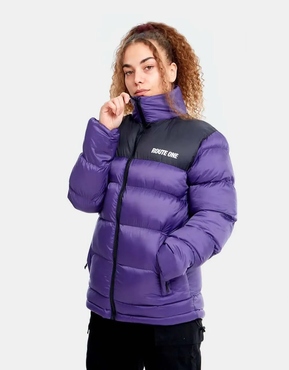 Route One Vostok Puffer Jacket - Moderate Purple/Black