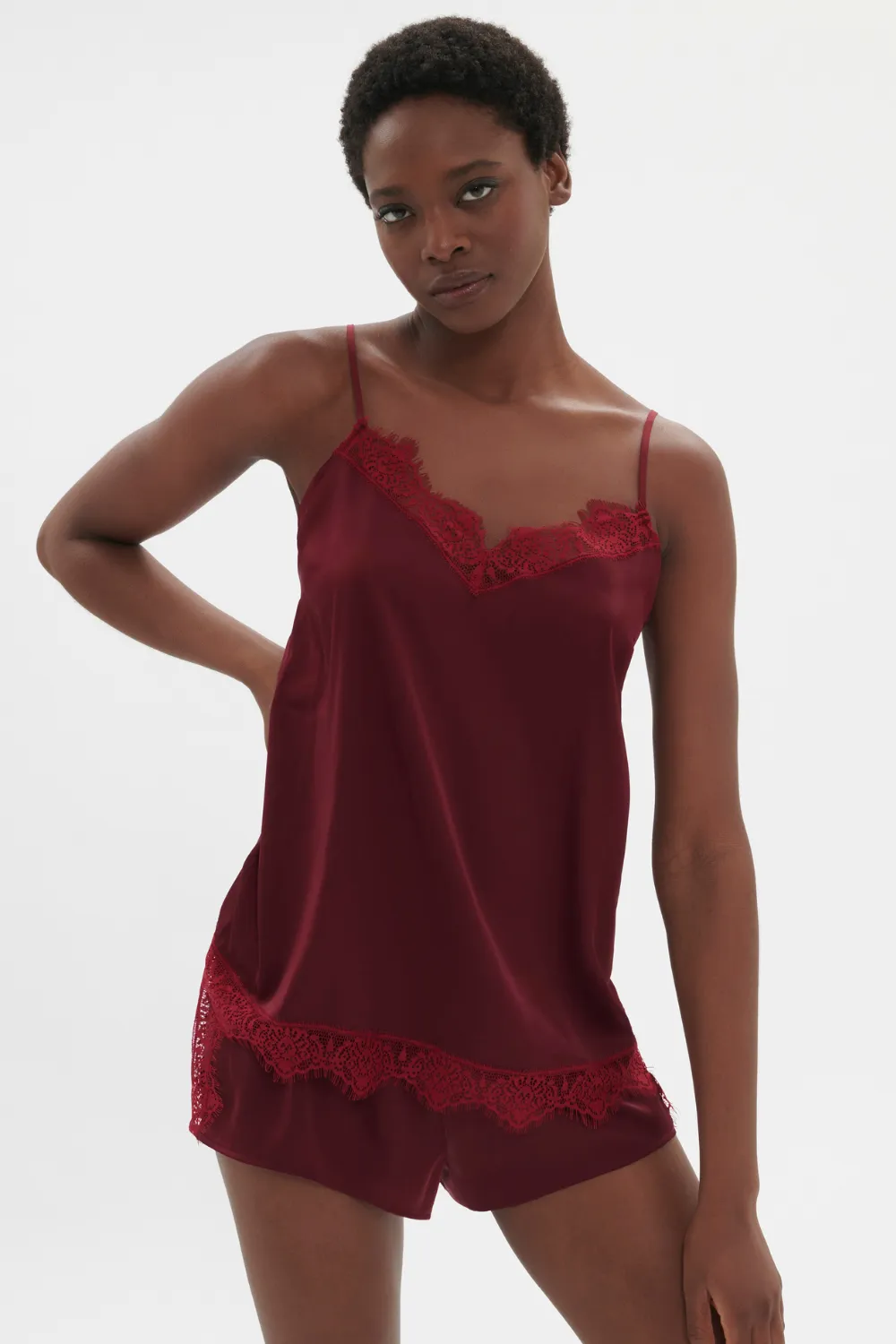 Satin Secrets Camisole Spinel Red