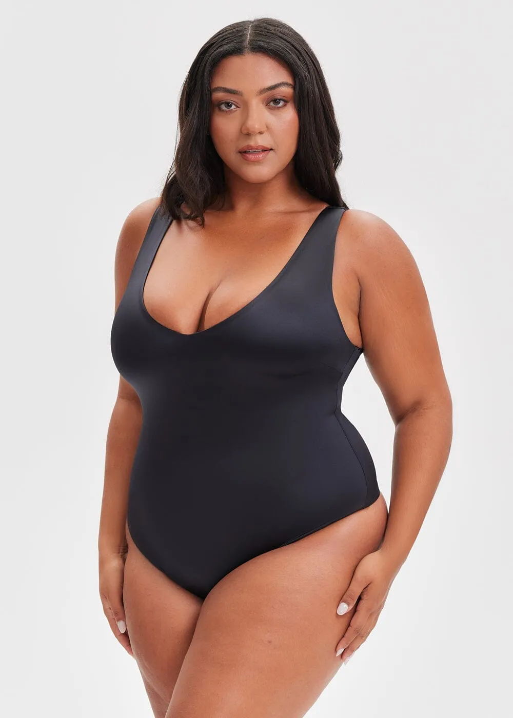 SatinSculpt Tank Bodysuit Thong