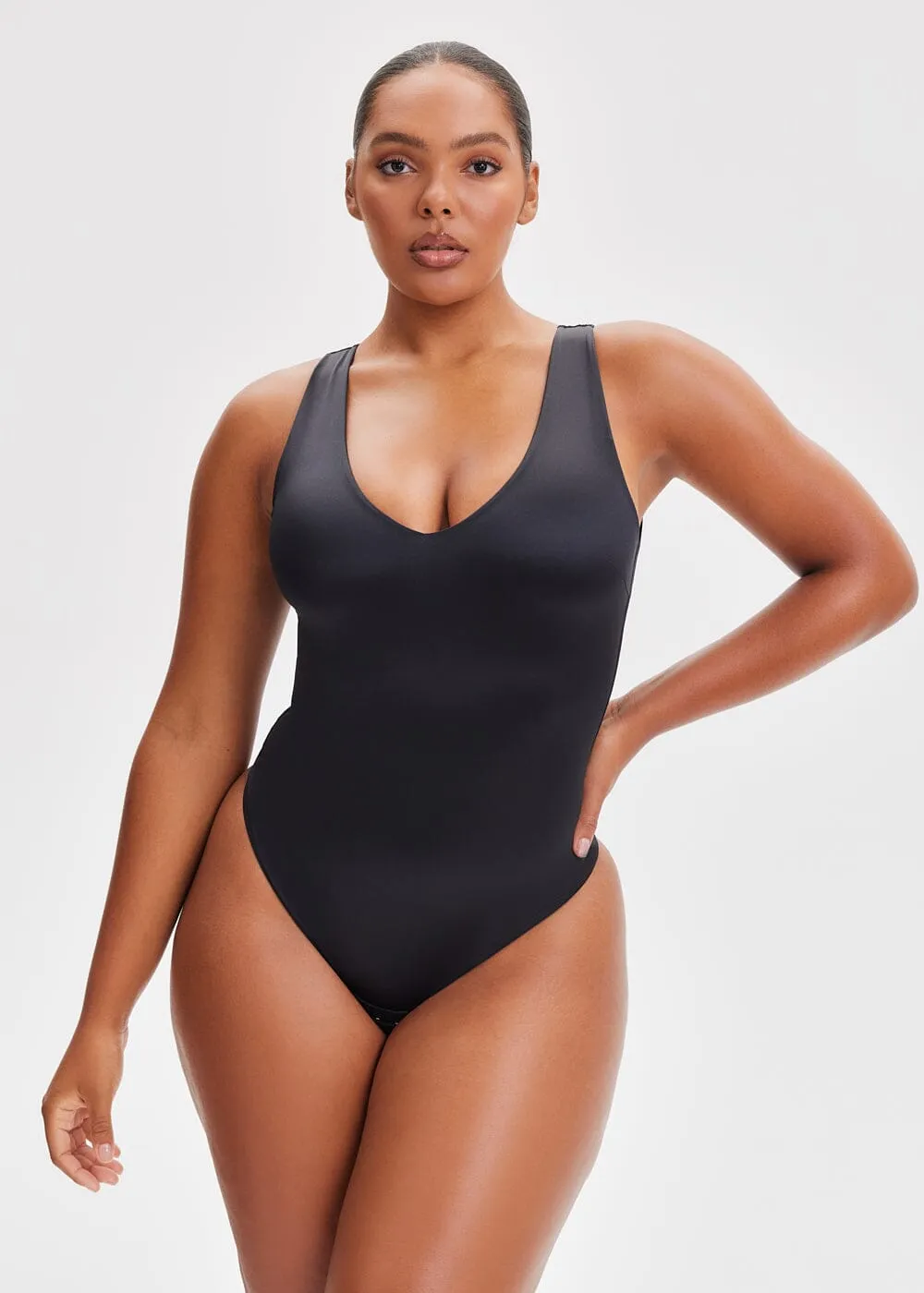 SatinSculpt Tank Bodysuit Thong